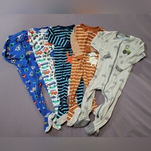 Bundle of Assorted Toddler Zipper Footie Pajamas